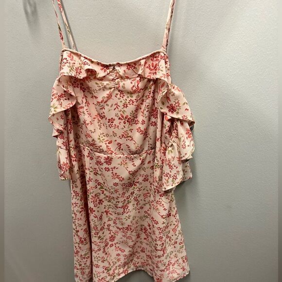 NWOT For Love & Lemons Aurora Floral Cold Shoulder Mini Dress Small - Picture 6 of 10